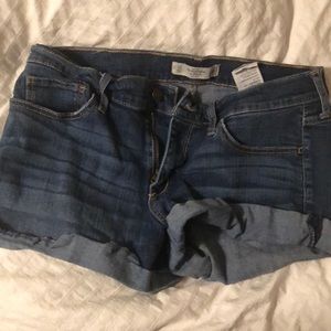 Dark medium wash Abercrombie and Fitch shorts
